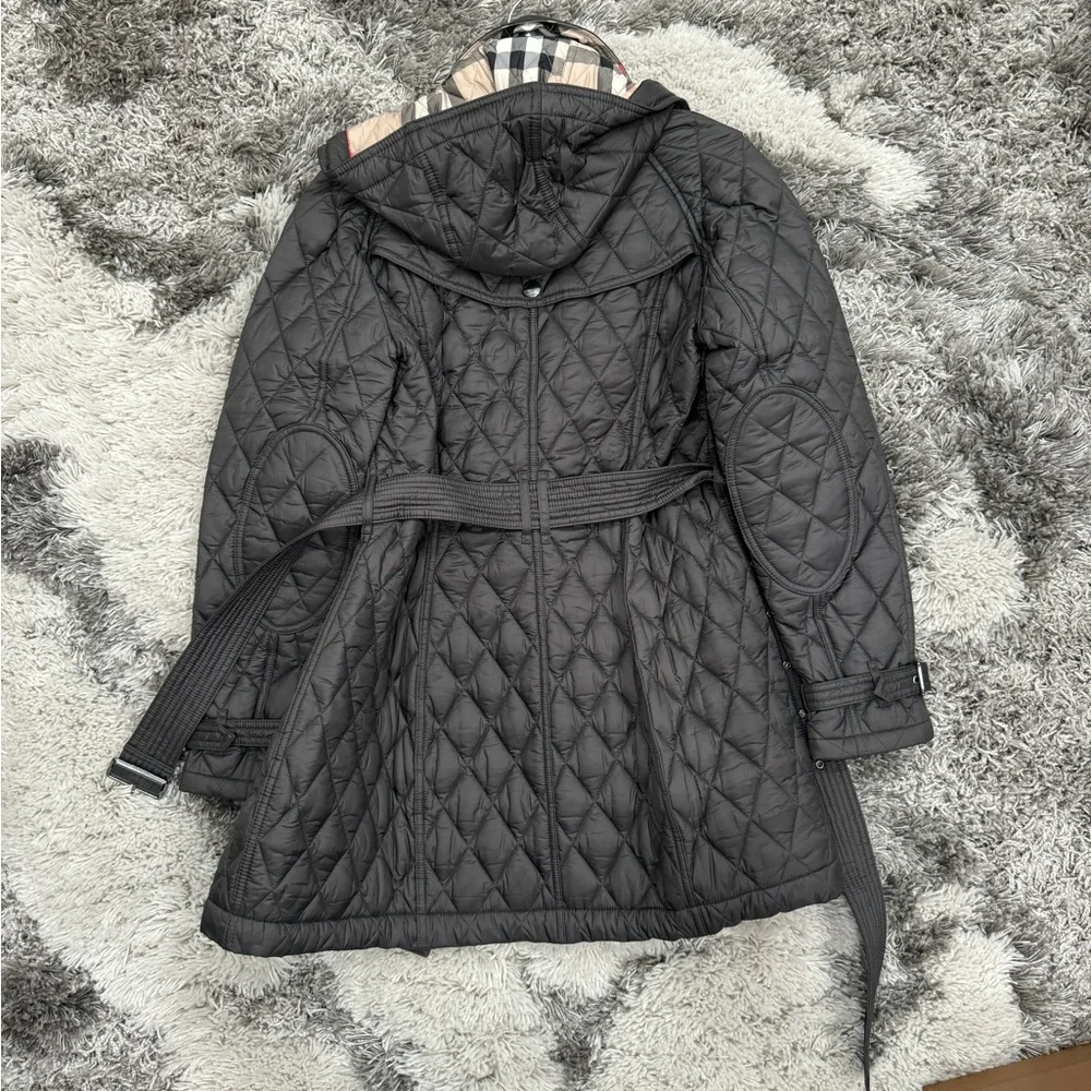 Burberry Baughton Quilted Belt Jacket Coat Flint - Picture 4 of 8